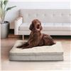 Image 1 : Plush Rectangular Tufted Pet Bed Cream