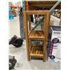 Image 5 : Solid Wood 3-Shelf Slatted Storage Rack 32.5"