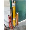 Image 1 : Assorted Lot of Pipe Bender, Jacks, Levels, Tripods