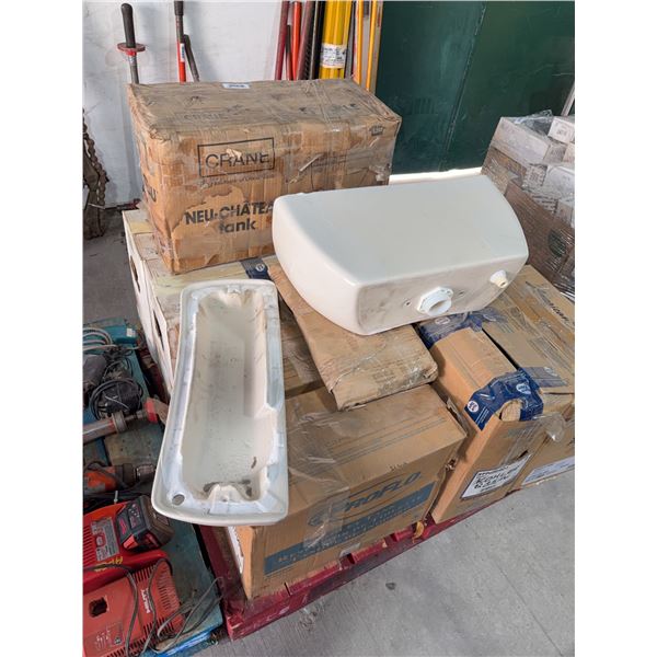 Pallet Lot of Toilet Tanks Crane, Kohler, Toto, ProFlo