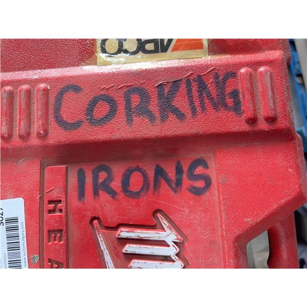 Corking Irons With Red Carry Case