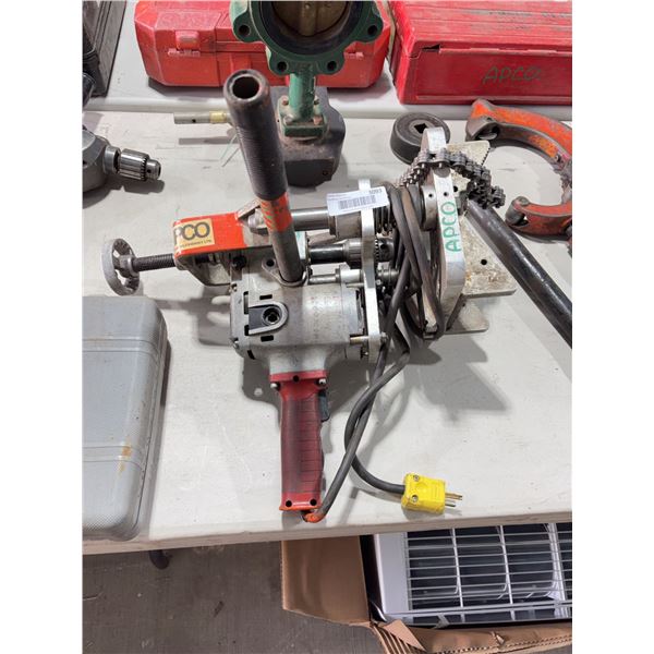 APCO Chain Pipe Beveller with Electric Motor