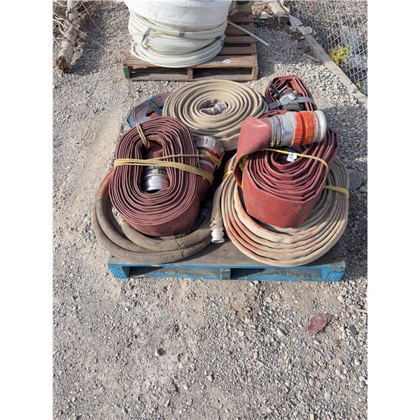 Pallet Lot of Assorted Hoses With Metal Couplings Pallet