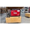 Image 1 : LINCOLN ELECTRIC 140C POWER MIG HEAVY-DUTY 120V WIRE FEEDER WELDER ON SMALL WOODEN MOBILE STORAGE