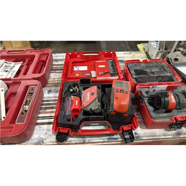 HILTI PS38 MULTI DETECTOR/WALL SCANNER & HILTI PML 32-R SELF LEVELING RED BEAM LINE LASER IN HARD