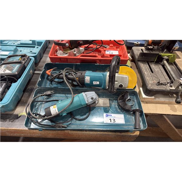 MAKITA 9227C ELECTRIC GRINDER & TE 4-1/2" ANGLE GRINDER IN HARD TRANSPORT CASE