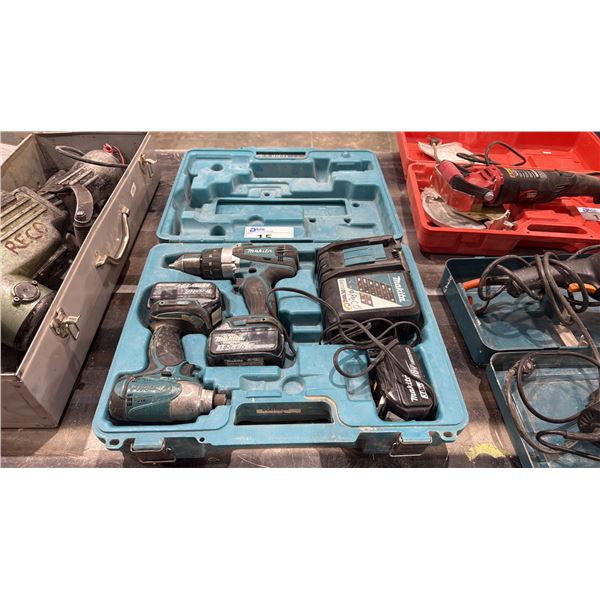 MAKITA DLX2005M, 18V CORDLESS COMBO KIT WITH 3 BATTERIES & CHARGER IN HARD TRANSPORT CASE