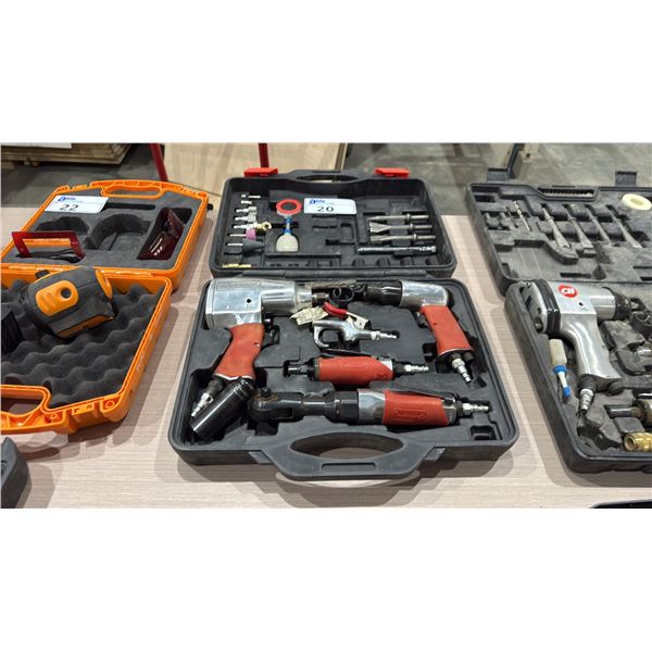 HUSKY 4 PC PNEUMATIC AIR TOOL KIT IN HARD TRANSPORT CASE WITH ACCESSORIES/ATTACHMENTS