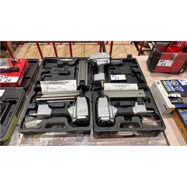 GROUP OF 3 EDGE T-50 NAILERS WITH 2 HARD TRANSPORT CASES