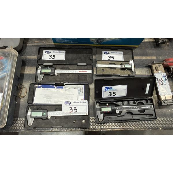 GROUP OF 4 DIGITAL CALIPERS WITH CASES