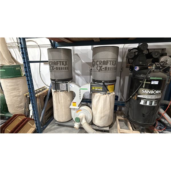 CRAFTEX CX-SERIES CX402 HEAVY DUTY DUAL BAG 3-HP MOBILE DUST COLLECTOR