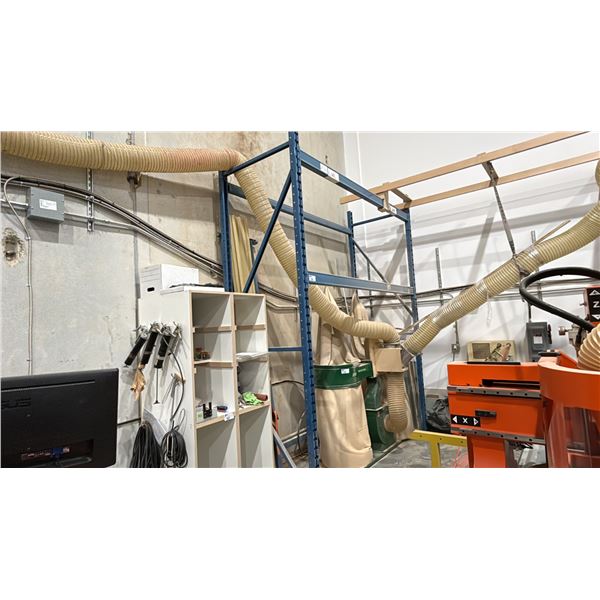 SINGLE BAY OF BLUE PALLET RACKING -(2) 12' UPRIGHTS AND APPROX (8) 9' SIDE RAILS