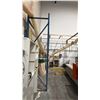 Image 2 : SINGLE BAY OF BLUE PALLET RACKING -(2) 12' UPRIGHTS AND APPROX (8) 9' SIDE RAILS