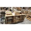 Image 1 : LARGE GROUP OF ASSORTED EDGE BANDING MATERIAL, 2 CABINETS & 2 DOLLYS INCLUDED
