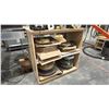 Image 2 : LARGE GROUP OF ASSORTED EDGE BANDING MATERIAL, 2 CABINETS & 2 DOLLYS INCLUDED
