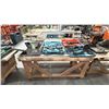 Image 1 : WOODEN MOBILE SHOP TABLE *LAST DAY REMOVAL* *CONTENTS NOT INCLUDED*