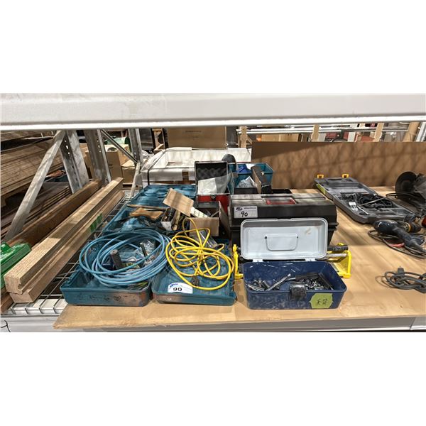 LARGE GROUP OF ASSORTED TOOLS, HARDWARE & MISC ITEMS
