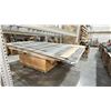Image 2 : 2 LARGE WOODEN MOBILE SHOP TABLES WITH ASSORTED COUNTERTOP STONE MATERIAL & LAMINATE SHEETS