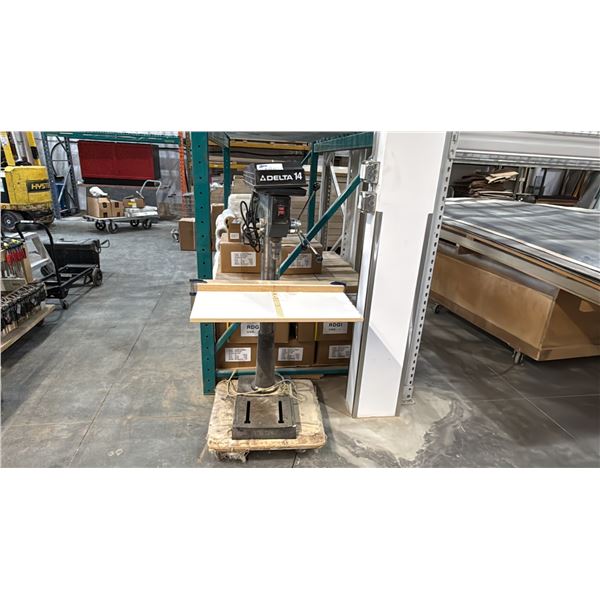 DELTA 14-070C 14" FLOOR STANDING DRILL PRESS ON MOBILE CART