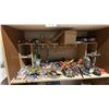 Image 3 : SHELVING UNIT WITH ASSORTED CONTENTS- TOOLS, CAULKING, SHOP RAGS, LIGHTING, TOUCH UP