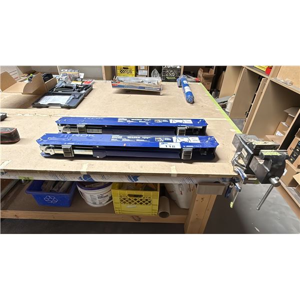 PAIR OF ROK DELUX SAWHORSES- 42"W, 1300LB CAPACITY, ADJUSTABLE HEIGHT 25"-32"