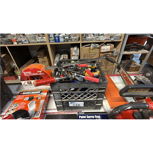 CRATE OF ASSORTED CLAMPS