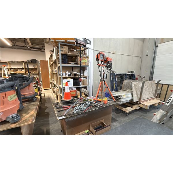 WOODEN MOBILE SHOP TABLE *CONTENTS NOT INCLUDED*