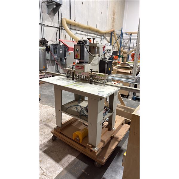 CANTEK 21 SPINDLE PNEUMATIC LINE BORING MACHINE ON MOBILE CART WITH FOOT PEDAL