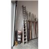 Image 2 : LITE 28' ALUMINUM EXTENSION LADDER, 2 WOODEN LADDERS & 2 PCS OF ALUMINUM LADDER