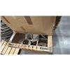 Image 2 : WOODEN MOBILE BIN WITH HVAC PARTS, TARPS & DUST COLLECTOR PARTS