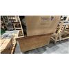 Image 4 : WOODEN MOBILE BIN WITH HVAC PARTS, TARPS & DUST COLLECTOR PARTS