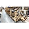 Image 1 : WOODEN MATERIAL CART WITH ASSORTED METAL PARTS & TUBE LIGHT BULBS