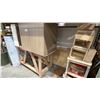 Image 2 : ASSORTED ITEMS INCLUDING; CABINETRY SECTION, PORTABLE WOOD TABLE, PORTABLE WOOD 3-TIER CART & MORE