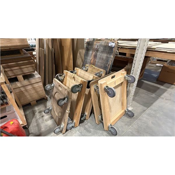 (8) ASSORTED 4 WHEEL TRANSPORT DOLLY'S