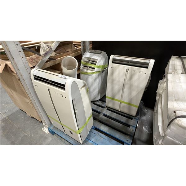 (2) SHARP PORTABLE AIR CONDITIONERS WITH HOSES & PORTABLE AIR CONDITIONER WITH HOSE