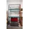 Image 1 : APPROX 12' SECTION OF PALLET RACKING INCLUDES; 2 UPRIGHTS, 6 CROSS BEAMS & 9 MESH PLATFORMS *BOLTED