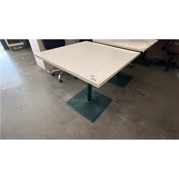 SQUARE PATIO TABLE WITH METAL BASE