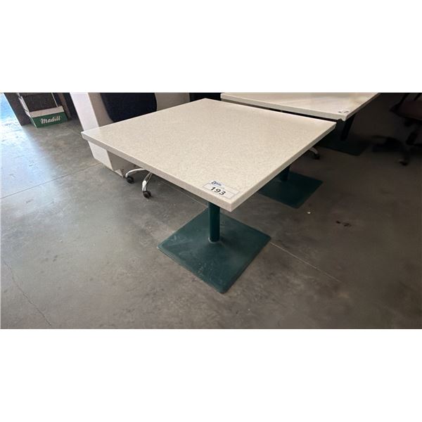 SQUARE PATIO TABLE WITH METAL BASE
