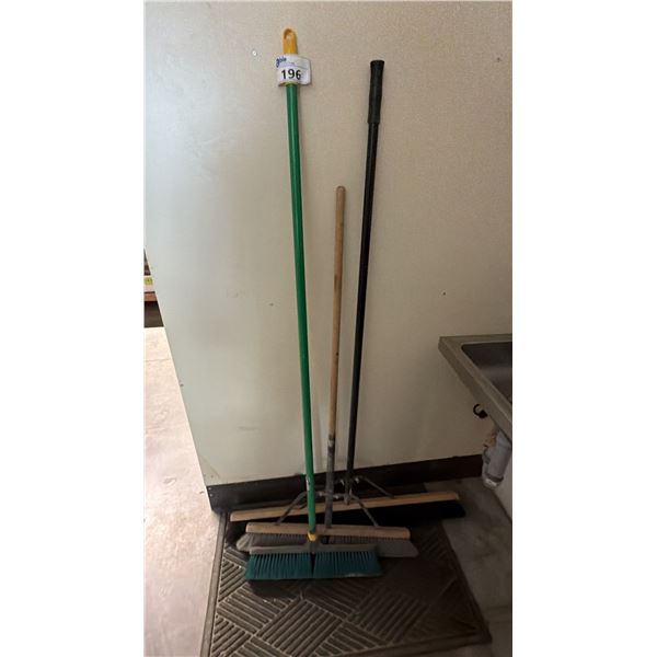 (3) ASSORTED PUSH BROOMS