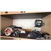 Image 1 : SHELF OF ASSORTED TOOLS INCLUDING; SKILSAW CIRCULAR SAW, RYOBO PLANER, JIGSAW & MORE