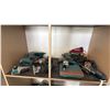 Image 1 : SHELF OF ASSORTED TOOLS INCLUDING; MAKITA BELT SANDERS, MAKITA DRILL, MAKITA ROUTER & MORE