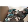 Image 3 : SHELF OF ASSORTED TOOLS INCLUDING; MAKITA BELT SANDERS, MAKITA DRILL, MAKITA ROUTER & MORE