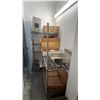 Image 2 : AREA OF ASSORTED ITEMS INCLUDING; NEW STAINLESS STEEL SINKS, METAL RACKING, KITCHEN FAUCET, HOSES,
