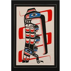 Doug Cranmer Silkscreen  Mosquito   '87 For Art Class Gallery Alert Bay, B.C. 19 x 26  Framed - Laur