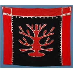 Kwagiulth Button Blanket ca. 1960's - Tree of Life Design Made by Mabel Knox - Has Been Danced In Ma