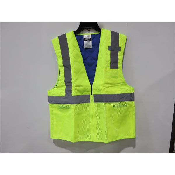 CHILL-ITS #6668 SAFETY COOLING VEST, 2X-LARGE, HIGH VISIBILITY LIME-YELLOW