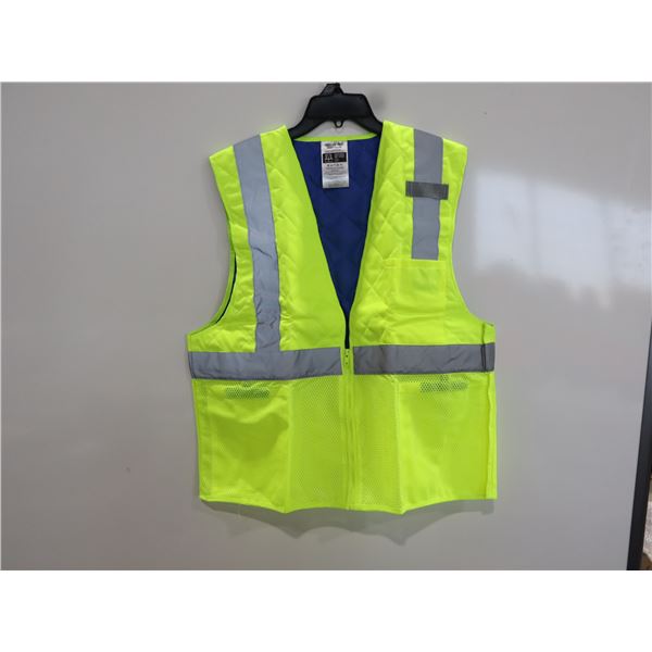 CHILL-ITS #6668 SAFETY COOLING VEST, 2X-LARGE, HIGH VISIBILITY LIME-YELLOW