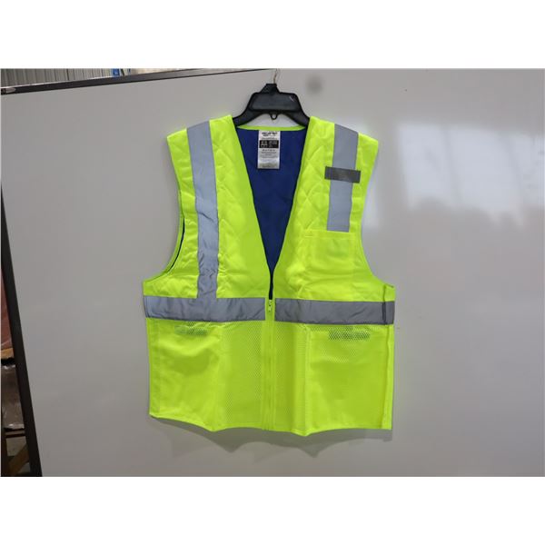 CHILL-ITS #6668 SAFETY COOLING VEST, 2X-LARGE, HIGH VISIBILITY LIME-YELLOW