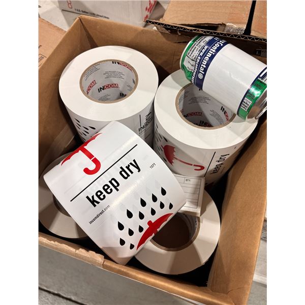 LOT OF 5 ROLLS OF 500 "KEEP DRY" LABELS