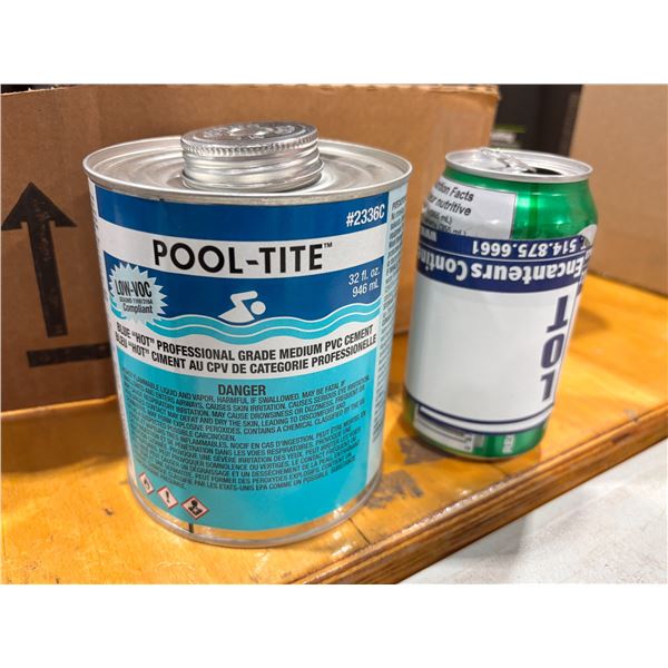 POOL-TITE BLUE HOT PROFESSIONAL GRADE MED PVC CEMENT 946ml #2336C